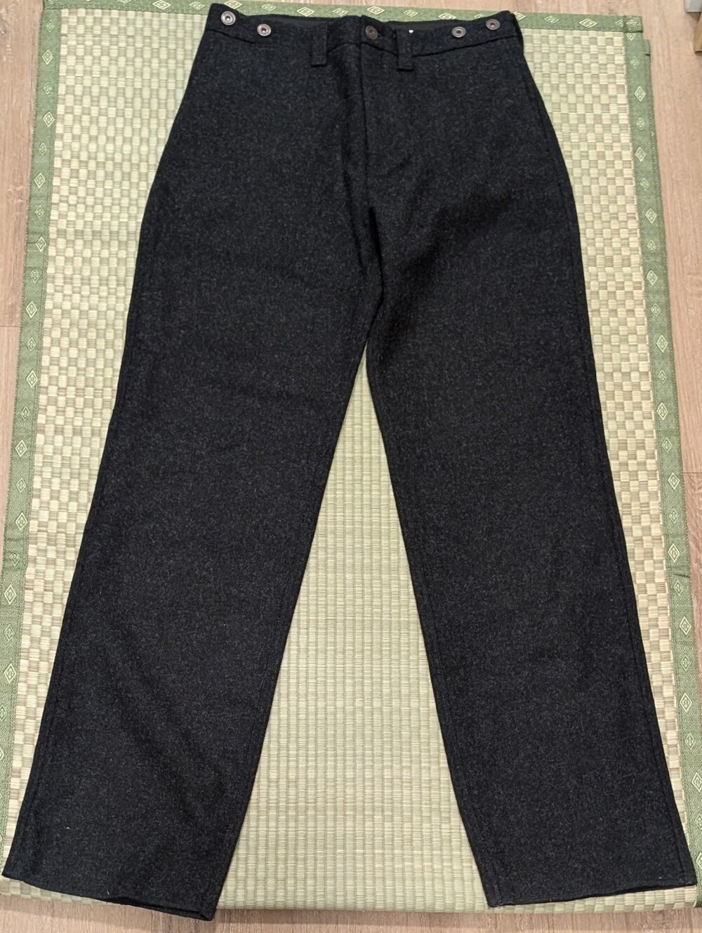 Filson Mackinaw Wool Pants w/ Suspender Buttons Charcoal Men's Size Medium